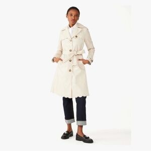 NWT Kate Spade Scalloped Trench Coat size large